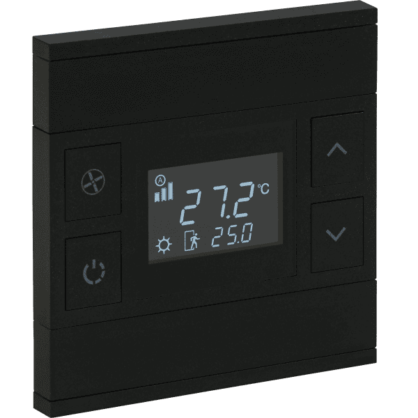 oria-glass-thermostat-switch-2-fold-anthracite-black-glass-no-status.png KNX Room Thermostat 2-Button Oria Black INT-OT2-010100 — EAE - imagine 1