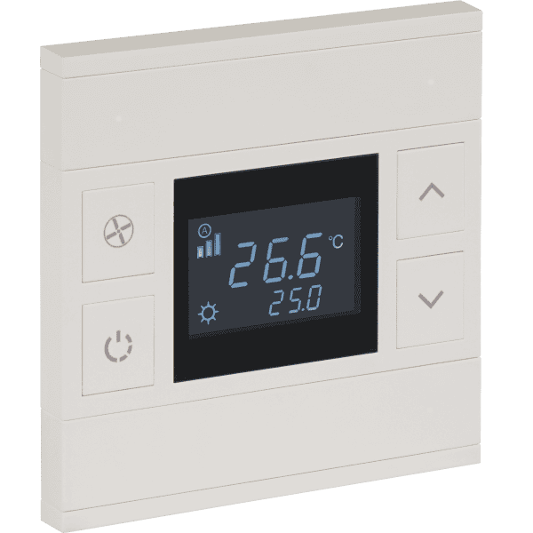 oria-glass-thermostat-switch-2-fold-pearl-white-black-glass-no-status.png KNX Room Thermostat 2-Button Oria Push White INT-OT2-0201F0 — EAE - imagine 1