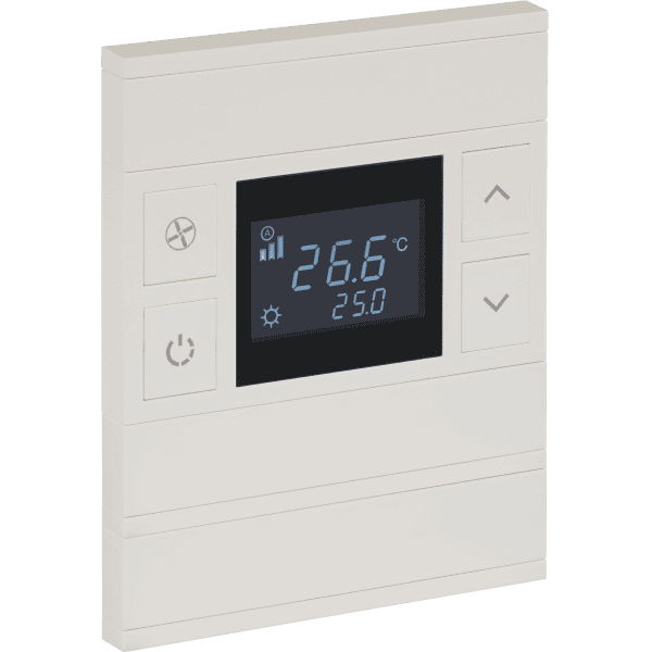 oria-glass-thermostat-switch-3-fold-pearl-white-black-glass-no-status.png KNX Room Thermostat 3-Button Oria Push White INT-OT3-020100 — EAE - imagine 1