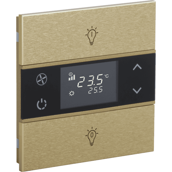 rosa-1-fold-gold-thermostat-and-switch-status-icon.png KNX Room Thermostat 1-Button Rosa Metal Gold INT-RMT1-0601B1 — EAE - imagine 1