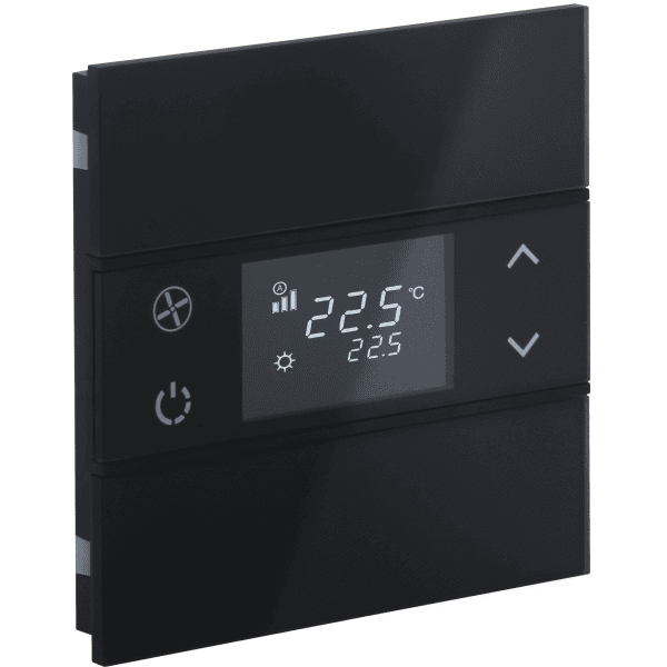 rosa-2-fold-gold-thermostat-and-switch-status-icon-1.png KNX Room Thermostat 1-Button Rosa Crystal Black INT-RCT1-0101B0 — EAE - imagine 1