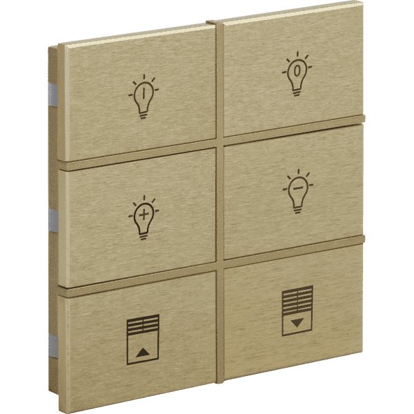 rosa-3-fold-gold-switch-status-icon.png KNX Push Button 3-Button Rosa Metal Gold INT-RMST3-0600B1 — EAE - imagine 1