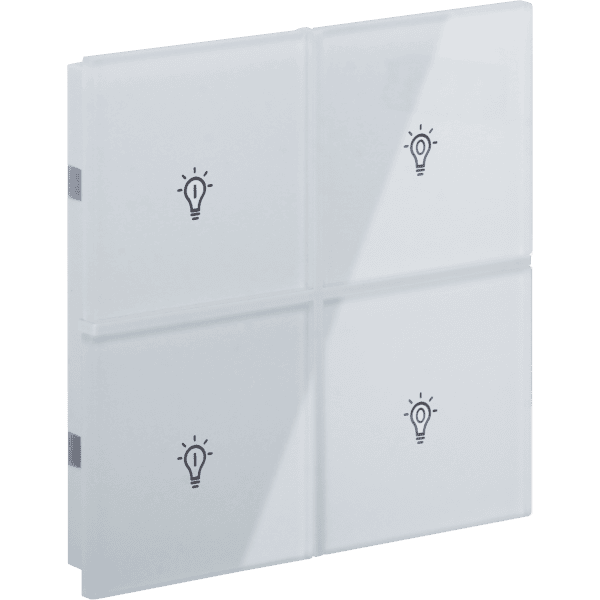 rosa-glass-2-fold-white-switch-status-icon.png KNX Glass Push Button 2-Button Rosa Crystal White INT-RCST2-0200B1 — EAE - imagine 1