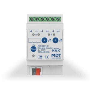 KNX Dimming Actuator 2-channel 3SU MDRC 250W Power Measurement KNX AKD-0201.02 MDT