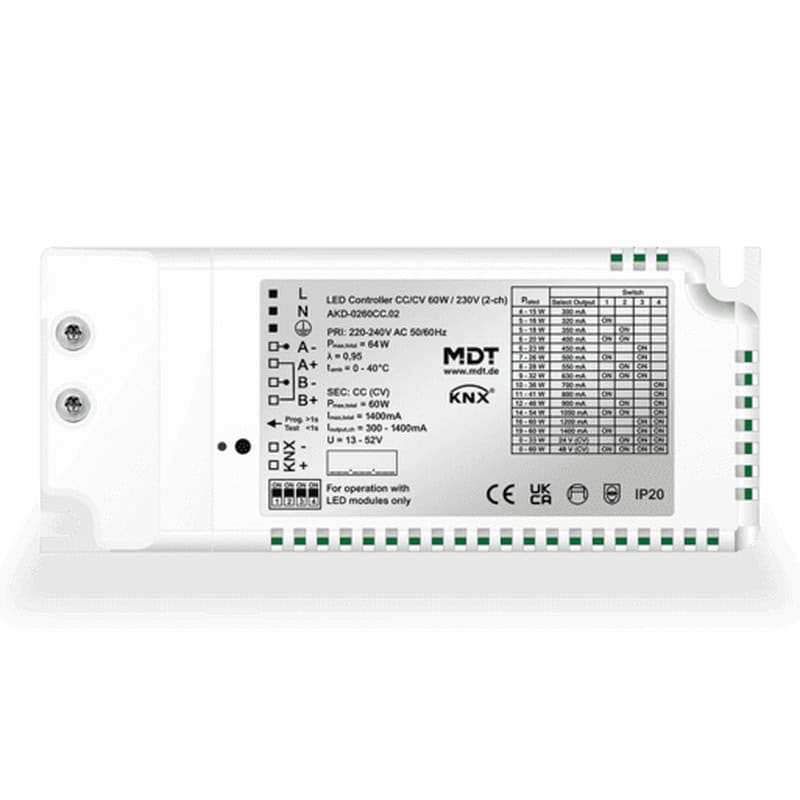 AKD-0260CC.02-square-800 KNX LED Controller CC/CV 60W 230V 2-channel KNX AKD-0260CC.02 MDT