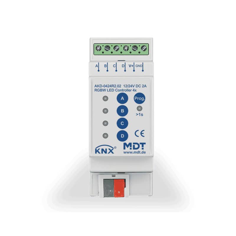 AKD-0424R2.02-square-800 KNX LED Controller 4-channel 2/4A RGBW 2SU MDRC KNX AKD-0424R2.02 MDT