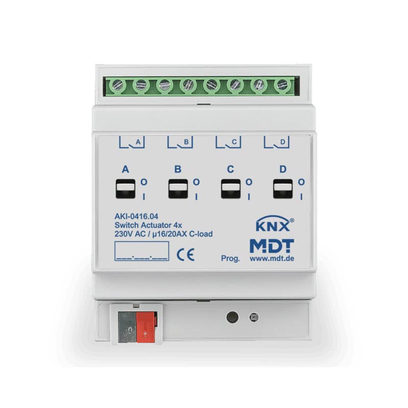 AKI-0416.04-square-800 KNX Switch Actuator 4-channel 4SU MDRC 20A C-load KNX AKI-0416.04 MDT