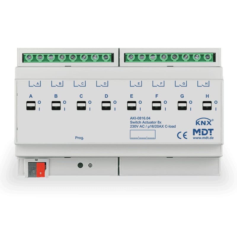 AKI-0816.04-square-800 KNX Switch Actuator 8-channel 8SU MDRC 20A C-load KNX AKI-0816.04 MDT