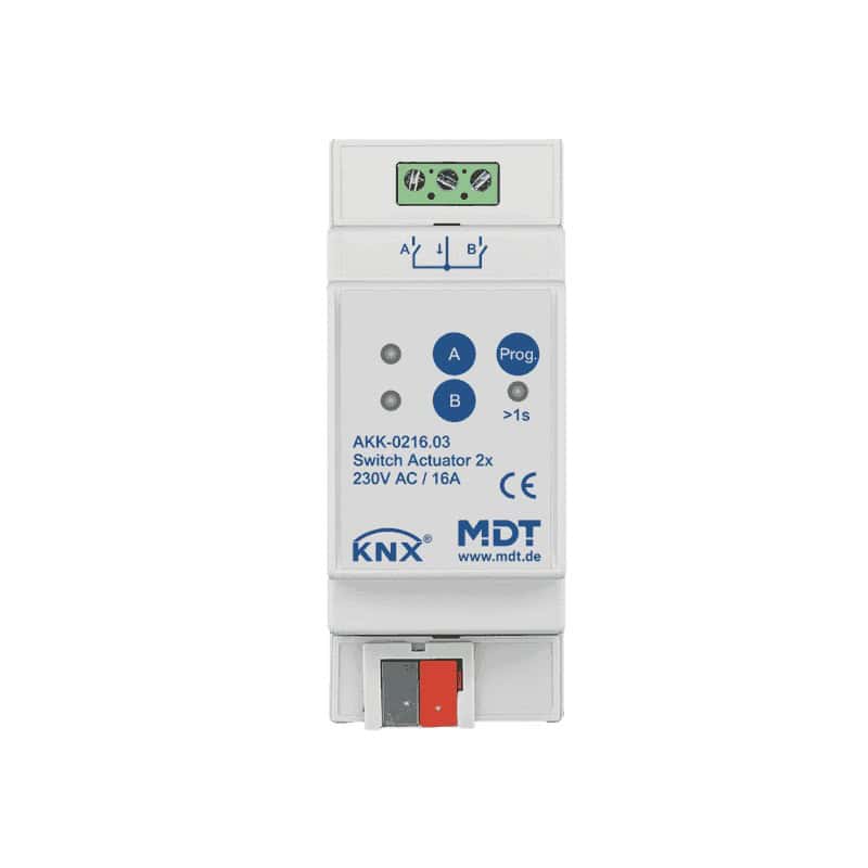 AKK-0216.04S-square-800 AKK-0216.04S KNX Switch Actuator 2-Channel 16 A Compact Secure KNX AKK-0216.04S MDT