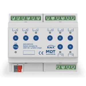 KNX Switch Actuator 8-channel 6SU MDRC 10A C-load KNX AKS-0810.03 MDT