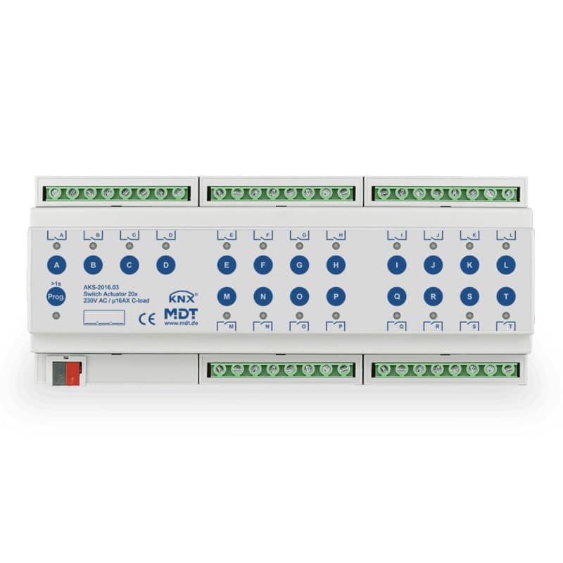 AKS-2016.03-square-800 KNX Switch Actuator 20-channel 12SU MDRC 16A C-load KNX AKS-2016.03 MDT