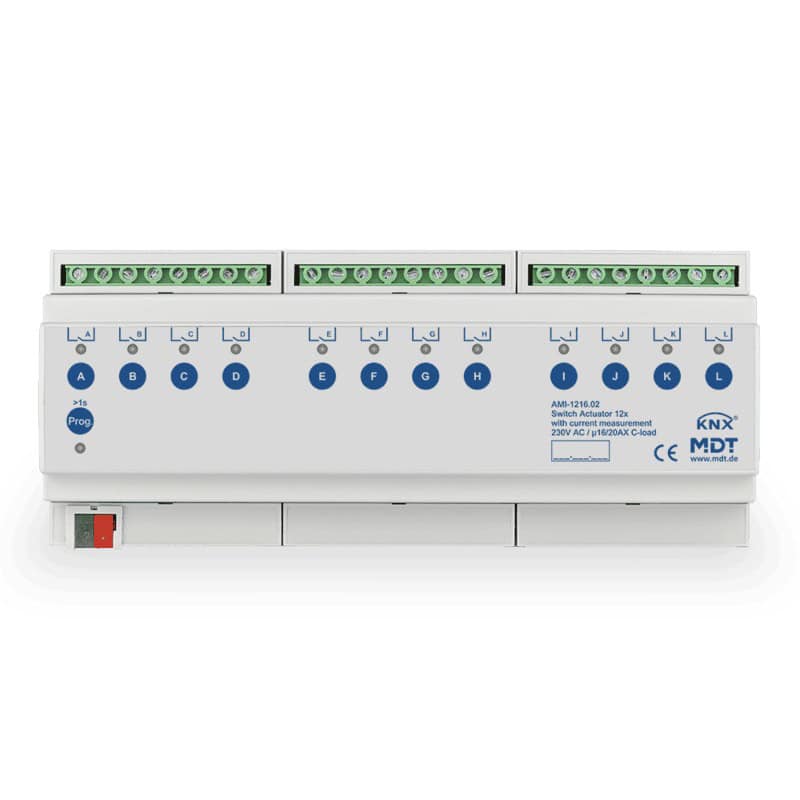 AMI-1216.03-square-800 AMI-1216.03 KNX Switch Actuator 12-Channel Industry, 16/20 A with Current Measurement KNX AMI-1216.03 MDT