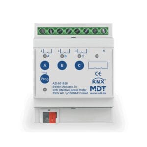 AZI-0316.03 KNX Switch Actuator 3-Channel, 16/20 A with Effective Power Measurement KNX AZI-0316.03 MDT