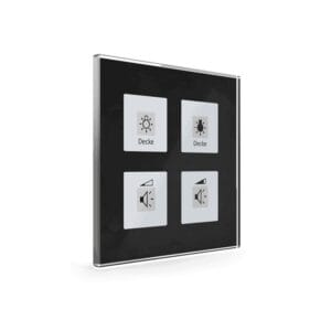KNX Glass Push Button Plus 4 gang Black KNX BE-GT04S.01 MDT