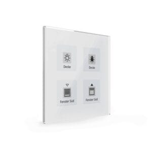 KNX Glass Push Button Plus 4 gang White KNX BE-GT04W.01 MDT