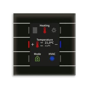 KNX Glass Push Button II Smart Black with Temperature Sensor KNX BE-GT2TS.02 MDT