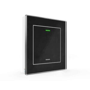 KNX Glass Push Button II Light 1 gang RGBW Black with Temperature Sensor KNX BE-GTL1TS.01 MDT