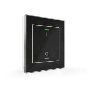 KNX Glass Push Button II Light 1 gang RGBW Switch Black with Temperature Sensor KNX BE-GTL1TS.B1 MDT