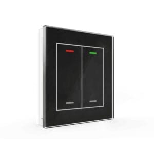 KNX Glass Push Button II Light 2 gang RGBW Black KNX BE-GTL20S.01 MDT