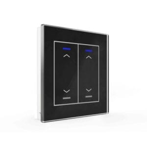 KNX Glass Push Button II Light 2 gang RGBW Blinds Black KNX BE-GTL20S.A1 MDT