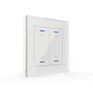 KNX Glass Push Button II Light 2 gang RGBW Blinds White KNX BE-GTL20W.A1 MDT