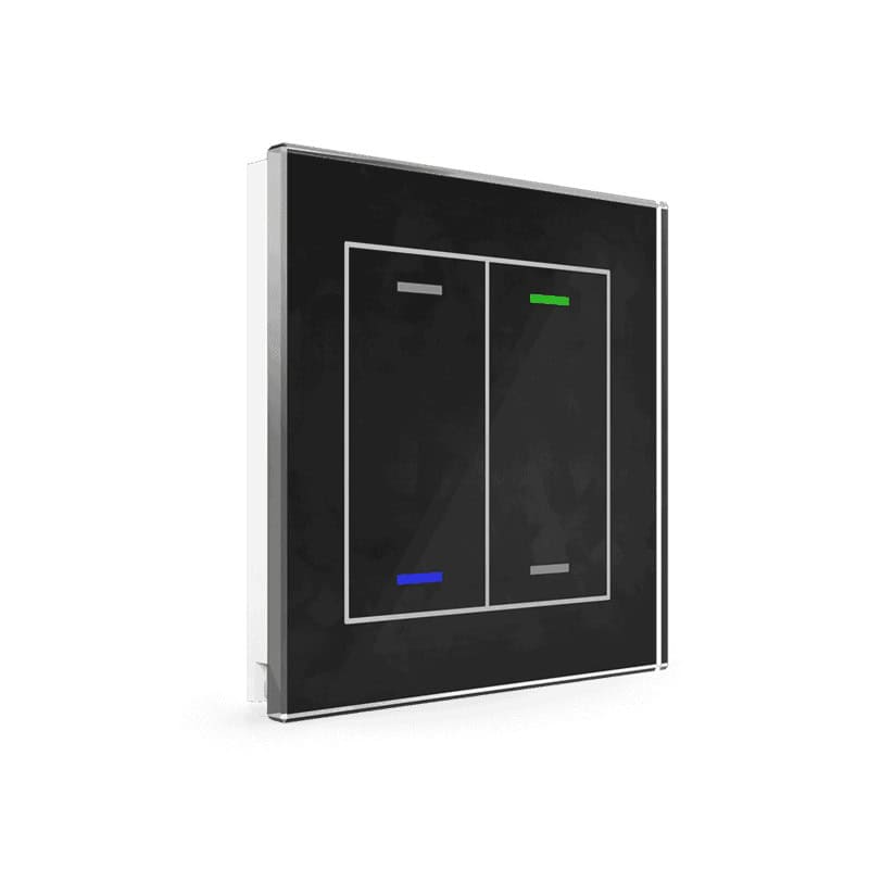 BE-GTL2TS.01-square-800 KNX Glass Push Button II Light 2 gang RGBW Temperature Black KNX BE-GTL2TS.01 MDT