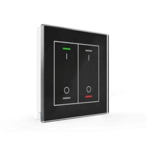 KNX Glass Push Button II Light 2 gang RGBW Switch Black with Temperature Sensor KNX BE-GTL2TS.B1 MDT