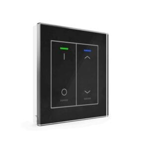 KNX Glass Push Button II Light 2 gang RGBW Switch+Blinds Black with Temperature Sensor KNX BE-GTL2TS.D1 MDT