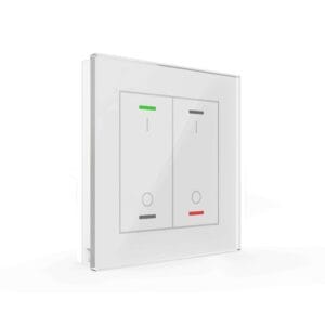 KNX Glass Push Button II Light 2 gang RGBW Switch White with Temperature Sensor KNX BE-GTL2TW.B1 MDT