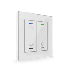 KNX Glass Push Button II Light 2 gang RGBW Blinds+Switch White with Temperature Sensor KNX BE-GTL2TW.C1 MDT