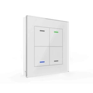 KNX Glass Push Button II Light 4 gang RGBW White KNX BE-GTL40W.01 MDT
