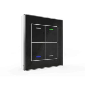 KNX Glass Push Button II Light 4 gang RGBW Black KNX BE-GTL40S.01 MDT