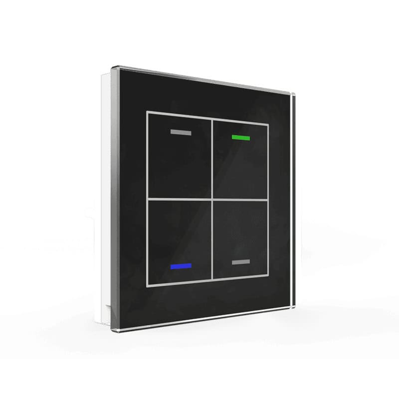 BE-GTL4TS.01-square-800 KNX Glass Push Button II Light 4 gang RGBW Black KNX BE-GTL40S.01 MDT