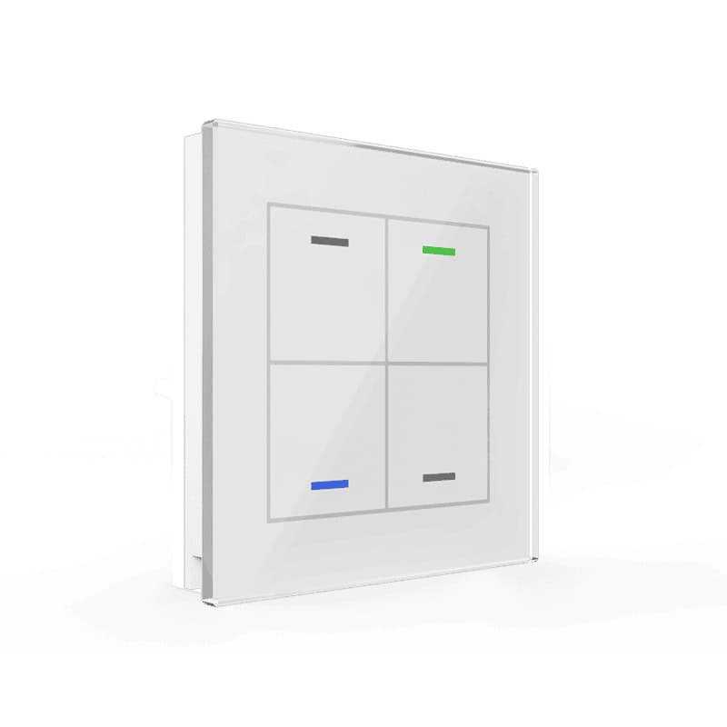 BE-GTL4TW.01-square-800 KNX Glass Push Button II Light 4 gang RGBW White KNX BE-GTL40W.01 MDT