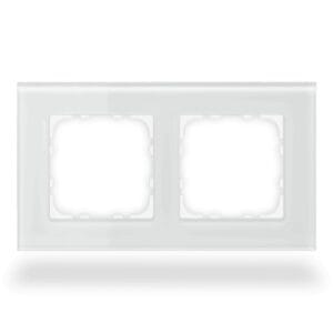 Glass Frame 2-Gang for 63 mm Systems – White KNX BE-GTR263W.01 MDT