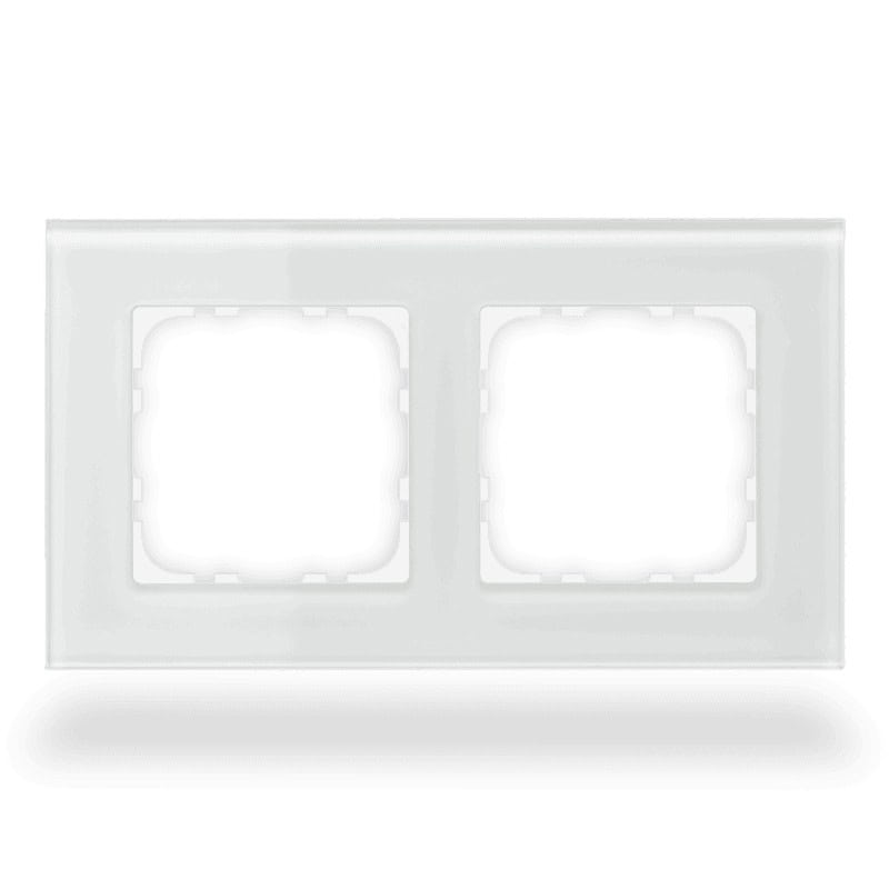 BE-GTR263W.01-square-800 Glass Frame 2-Gang for 63 mm Systems – White KNX BE-GTR263W.01 MDT