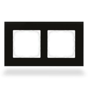 Glass Frame 2 gang 55mm Black KNX BE-GTR2S.01 MDT