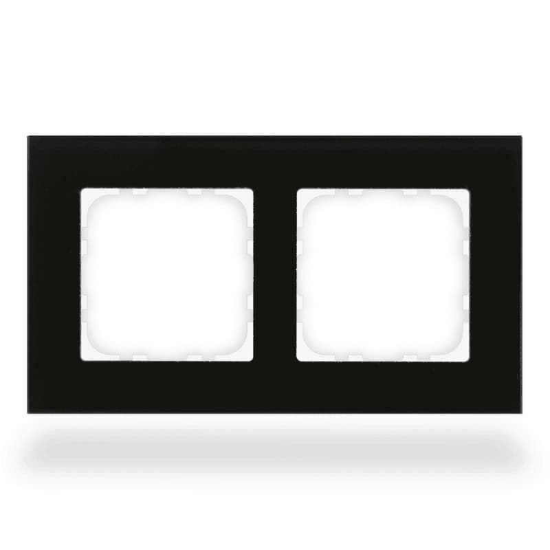 BE-GTR2S.01-square-800 Glass Frame 2 gang 55mm Black KNX BE-GTR2S.01 MDT
