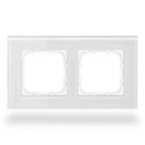 Glass Frame 2 gang 55mm White KNX BE-GTR2W.01 MDT