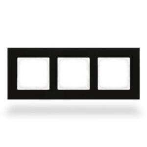 Glass Frame 3 gang 55mm Black KNX BE-GTR3S.01 MDT