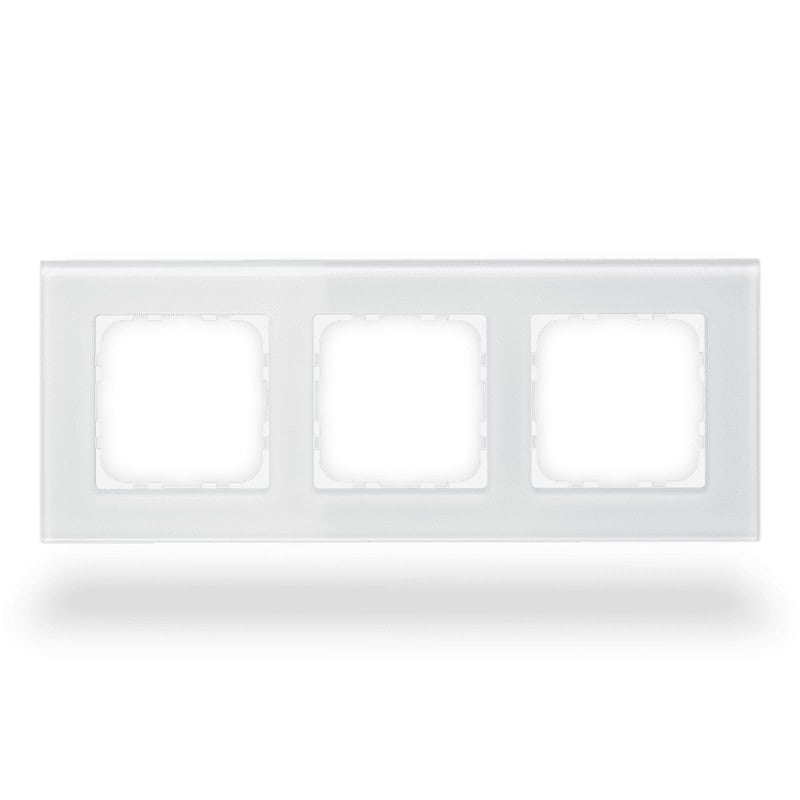 BE-GTR3W.01-square-800 Glass Frame 3 gang 55mm White KNX BE-GTR3W.01 MDT