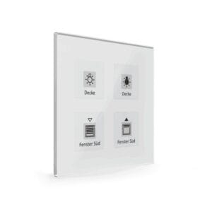 KNX Glass Push Button Plus 4 gang White with Temperature Sensor KNX BE-GTT4W.01 MDT