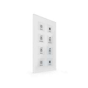 KNX Glass Push Button Plus 8 gang White with Temperature Sensor KNX BE-GTT8W.01 MDT