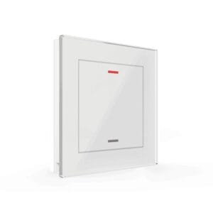 KNX Glass Push Button II Light 1-Gang Neutral with Temperature Sensor – RGBW, White, Secure KNX GTL-1T0W.02S MDT