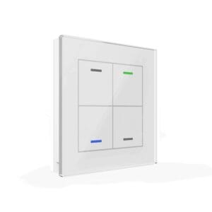 KNX Glass Push Button II Light – 4-Gang RGBW with Temperature Sensor, White (Secure) KNX GTL-4T0W.02S MDT