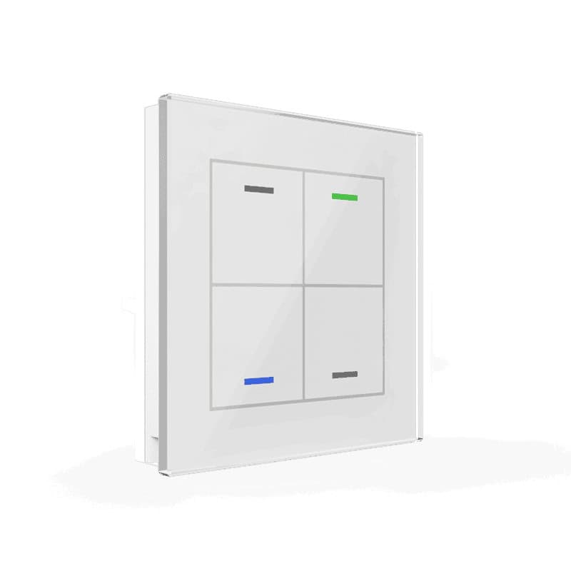 GTL-4T0W.02S-square-800 KNX Glass Push Button II Light – 4-Gang RGBW with Temperature Sensor, White (Secure) KNX GTL-4T0W.02S MDT