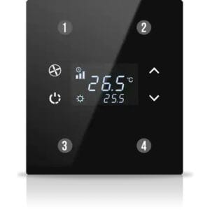 Intrerupator KNX 2F Rosa Solid Negru — EAE KNX Smart Home