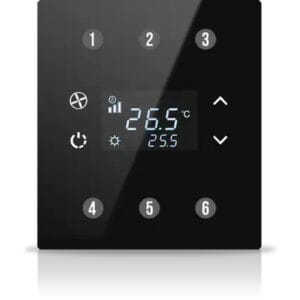 Intrerupator KNX 3F Rosa Solid Negru — EAE KNX Smart Home
