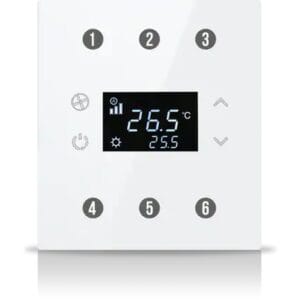 Intrerupator KNX 3F Rosa Solid Alb — EAE KNX Smart Home