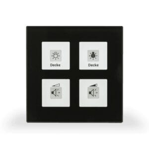 KNX RF+ Glass Push Button Plus RF-GTT4S.01 4 gang cu Actuator Black KNX RF-GTT4S.01 MDT